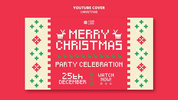 Plantilla de portada de youtube de celebración navideña