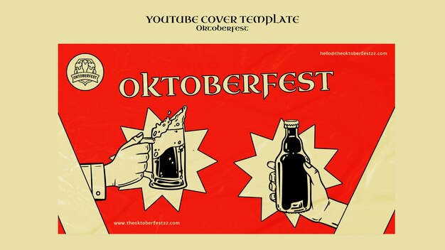 Plantilla de portada de youtube de celebración de Oktoberfest