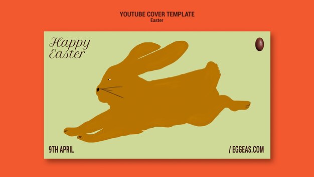 Plantilla de portada de youtube de celebración de pascua de diseño plano