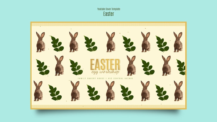 PSD gratuito plantilla de portada de youtube para celebración de pascua