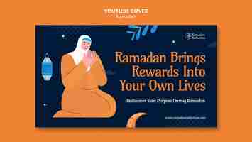 PSD gratuito plantilla de portada de youtube de celebración de ramadán