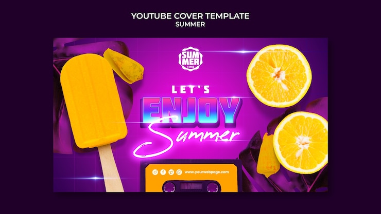 PSD gratuito plantilla de portada de youtube de celebración de verano