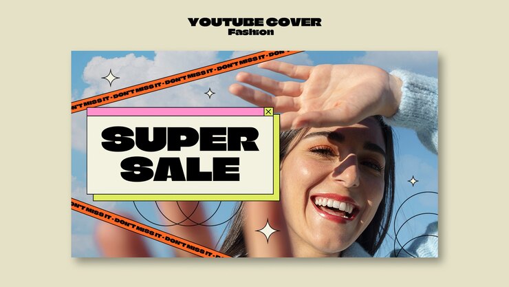 PSD gratuito plantilla de portada de youtube de colección de moda