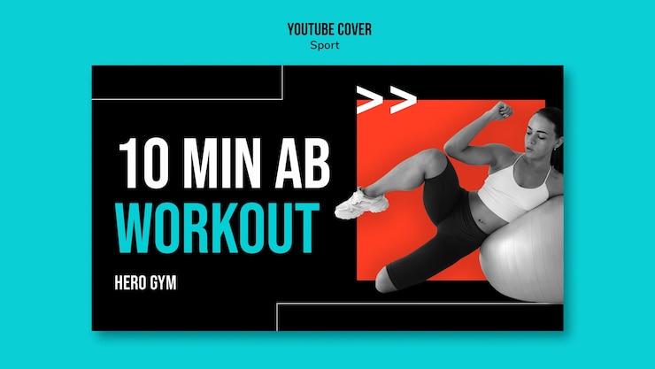 PSD gratuito plantilla de portada de youtube de concepto deportivo