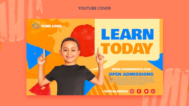 PSD gratuito plantilla de portada de youtube de concepto de educación