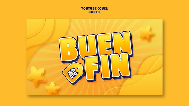 PSD gratuito plantilla de portada de youtube degradado buen fin