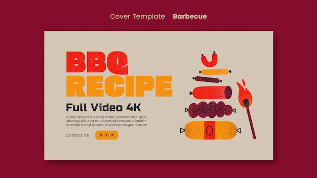 PSD gratuito plantilla de portada de youtube de deliciosa barbacoa