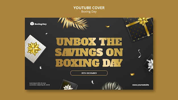 Plantilla de portada de youtube para el día del boxeo