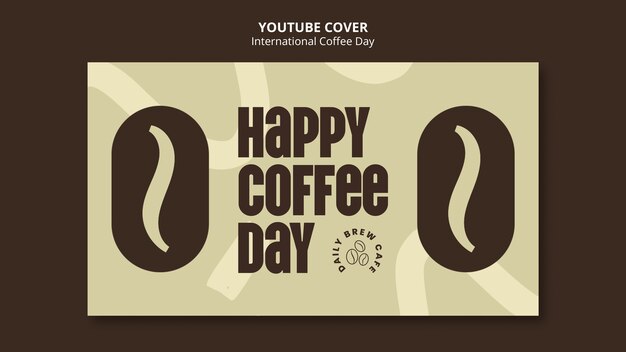 Plantilla de portada de youtube del día internacional del café