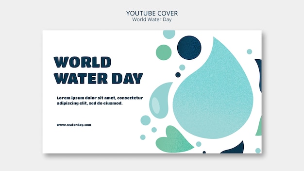 Plantilla de portada de youtube del día mundial del agua