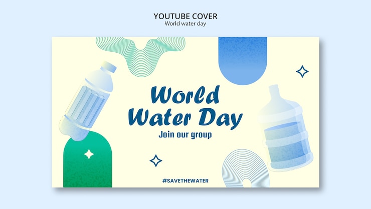 PSD gratuito plantilla de portada de youtube del día mundial del agua