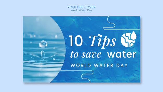 PSD gratuito plantilla de portada de youtube del día mundial del agua