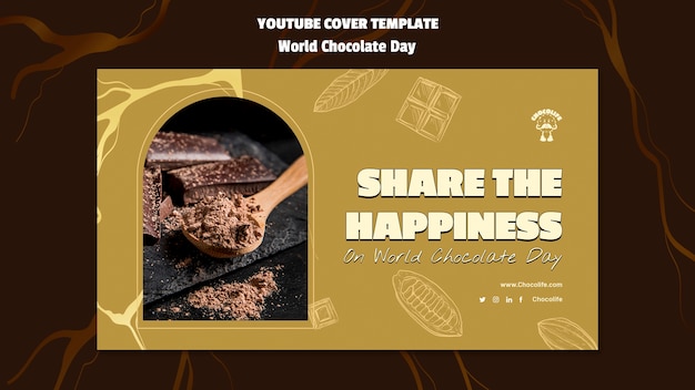 Plantilla de portada de youtube del día mundial del chocolate