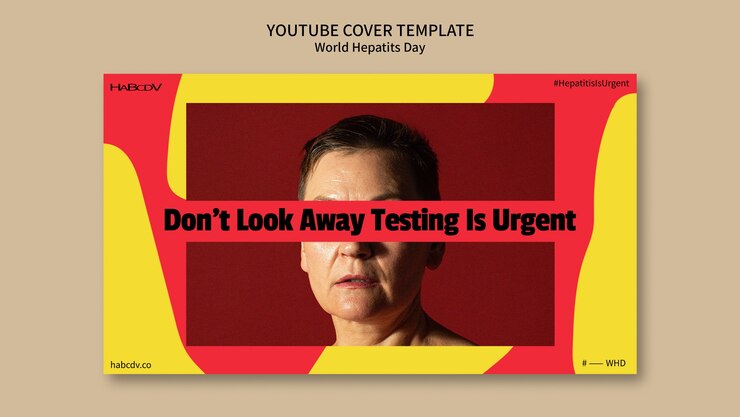 PSD gratuito plantilla de portada de youtube del día mundial de la hepatitis de diseño plano