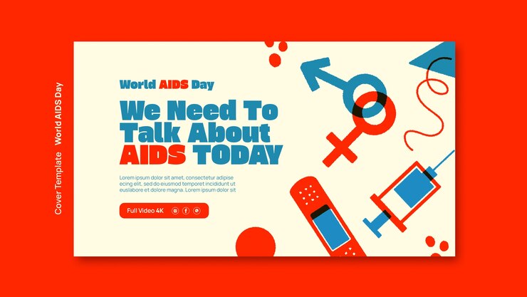 PSD gratuito plantilla de portada de youtube del día mundial del sida