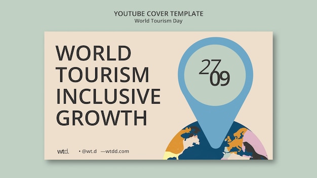 Plantilla de portada de youtube del día mundial del turismo