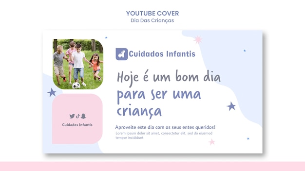 PSD gratuito plantilla de portada de youtube del día del niño brasileño