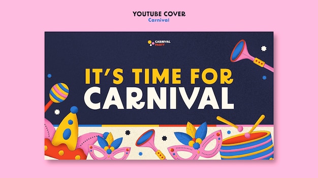 Plantilla de portada de youtube de entretenimiento de carnaval
