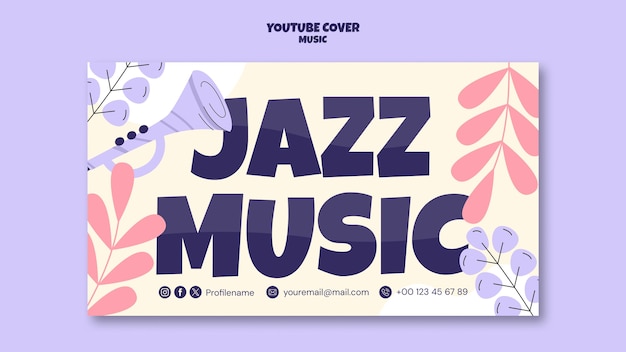 PSD gratuito plantilla de portada de youtube de entretenimiento musical