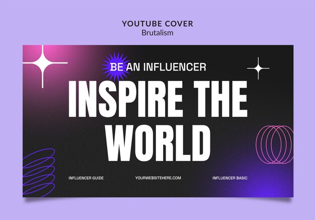 Plantilla de portada de youtube en estilo brutalismo