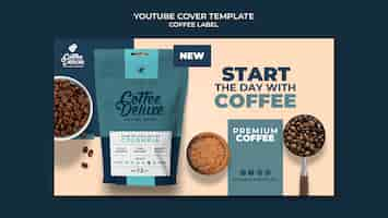 PSD gratuito plantilla de portada de youtube para etiqueta de café