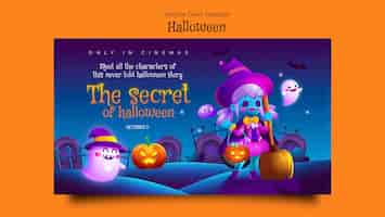 PSD gratuito plantilla de portada de youtube de evento secreto de halloween