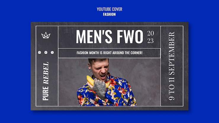 PSD gratuito plantilla de portada de youtube para eventos de moda