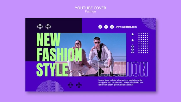plantilla de portada de youtube para eventos de moda