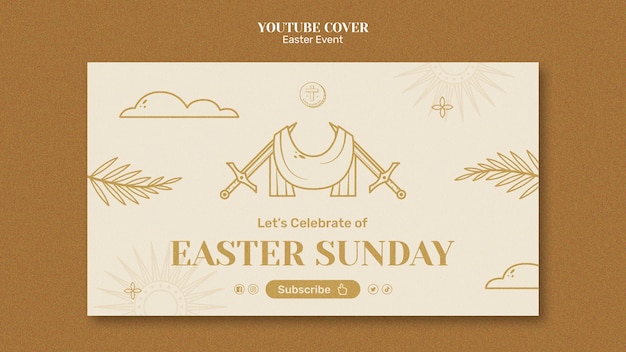 Plantilla de portada de youtube de feliz celebración de pascua