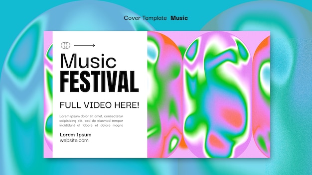 PSD gratuito plantilla de portada de youtube de festival de música