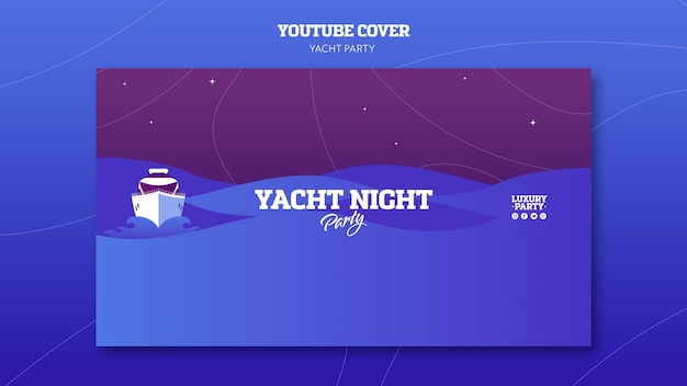 PSD gratuito plantilla de portada de youtube de fiesta en yate