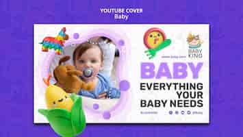 PSD gratuito plantilla de portada de youtube de información sobre bebés