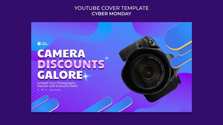 PSD gratuito plantilla de portada de youtube para el lunes cibernético