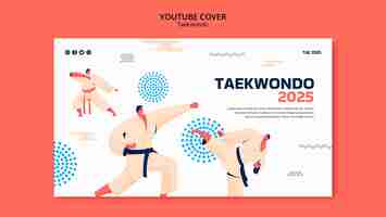 PSD gratuito plantilla de portada de youtube marcial de tawkwondo tradicional