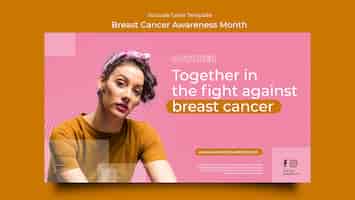 PSD gratuito plantilla de portada de youtube del mes de concientización sobre el cáncer de mama