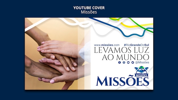 Plantilla de portada de youtube de missoes