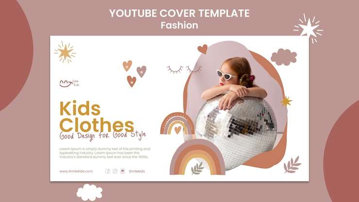 PSD gratuito plantilla de portada de youtube de moda de diseño plano