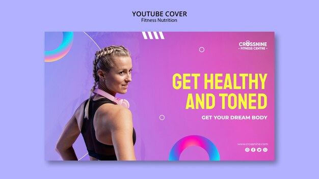 Plantilla de portada de youtube de nutrición física