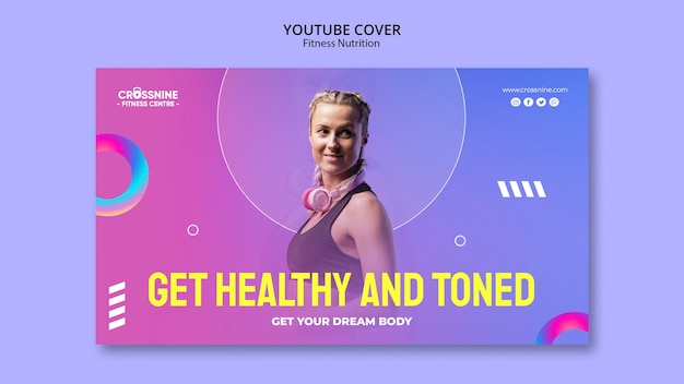 Plantilla de portada de youtube de nutrición física