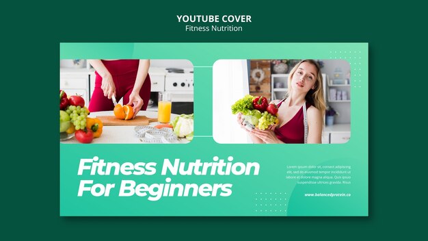 Plantilla de portada de youtube de nutrición física