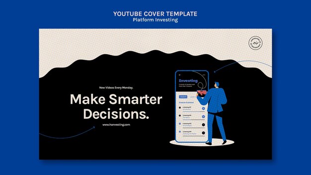 Plantilla de portada de youtube de plataforma de inversión