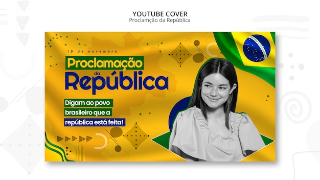 PSD gratuito plantilla de portada de youtube de proclamacao da republica