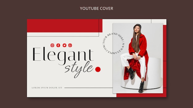 Plantilla de portada de youtube de rebajas de moda