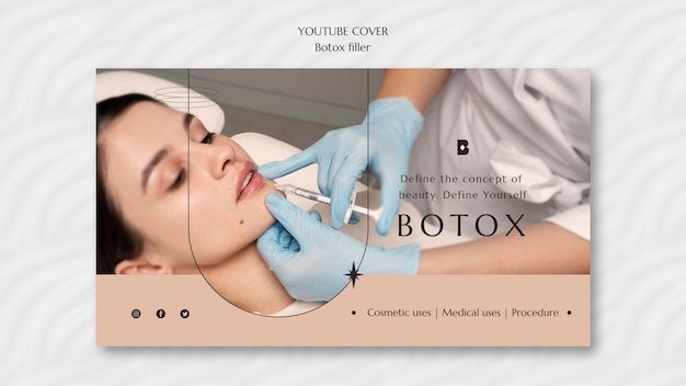 Plantilla de portada de youtube de relleno de botox