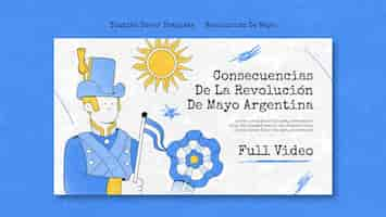 PSD gratuito plantilla de portada de youtube de la revolución de mayo