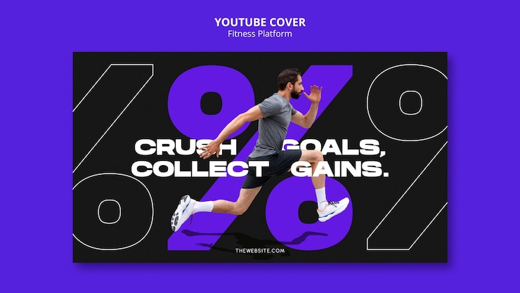 PSD gratuito plantilla para portada de youtube sobre fitness