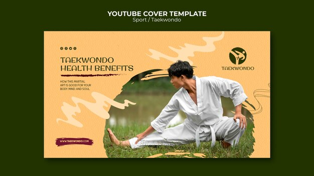 Plantilla de portada de youtube de taekwondo