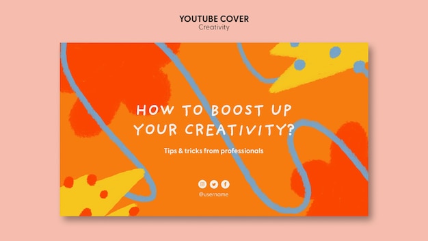 PSD gratuito plantilla de portada de youtube del taller de charlas creativas