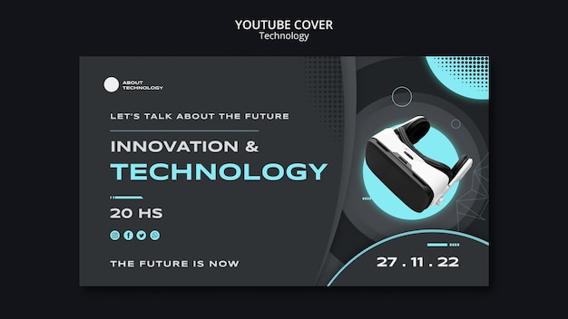 Plantilla de portada de youtube de tecnología para realidad virtual