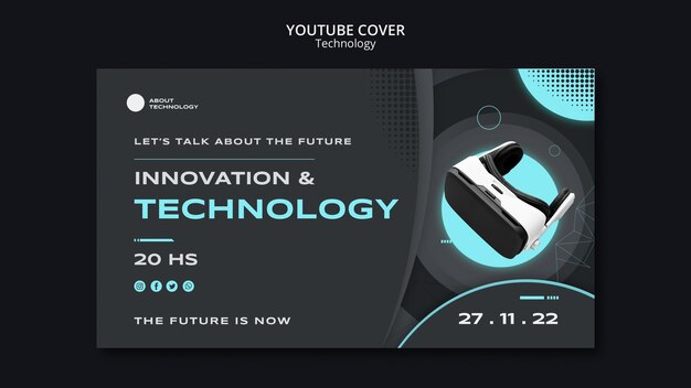 Plantilla de portada de youtube de tecnología para realidad virtual